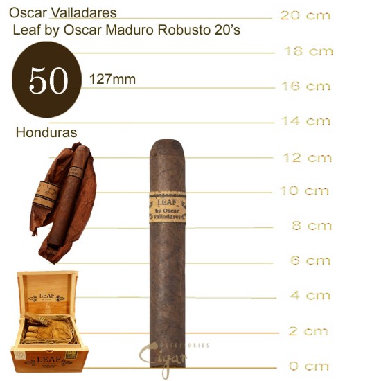 Oscar Valladares Leaf by Oscar Maduro Robusto 20s
