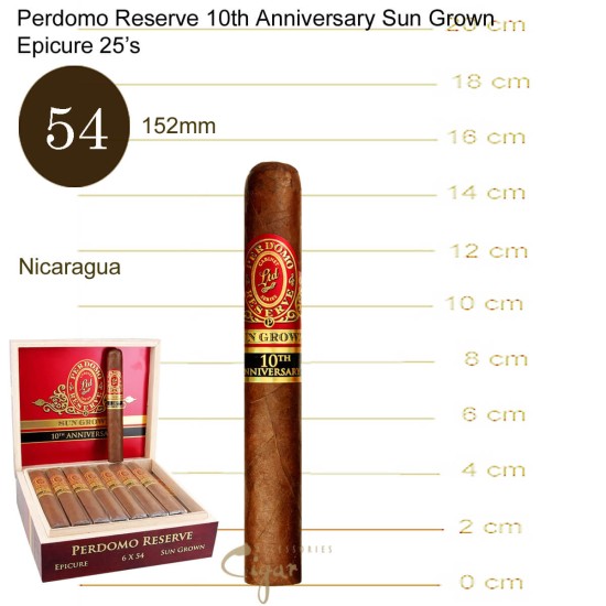Perdomo Resesrve 10th Anniversary Sun Grown Epicure 25s