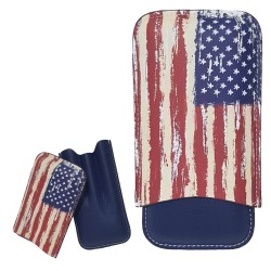 4035-US Δερμάτινη Πουροθήκη USA flag 3 Θέσεων