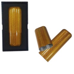 4036-G Πουροθήκη Carbon Fiber 2 Θέσεων Χρυσή