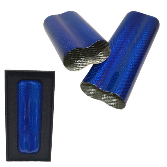 4036-BLUE Πουροθήκη Carbon Fiber 2 Θέσεων Μπλε