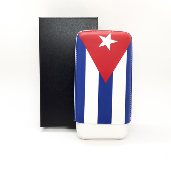4072 Δερμάτινη Πουροθήκη με την σημαία της Κούβας 3 Θέσεων