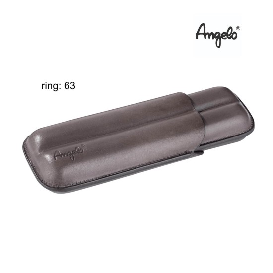 812150 Angelo Δερμάτινη Πουροθήκη Γκρι 2 Θέσεων R63
