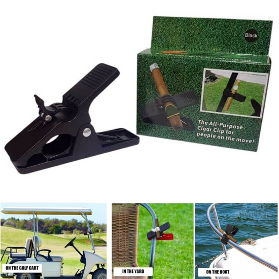 4536-BL Golf Cigar Holder Black
