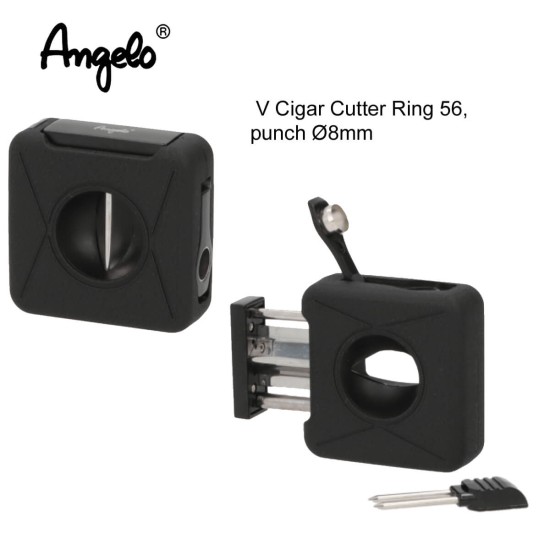 500063 Πουροκόφτης Angelo V-Cut R56 & Punch Μαύρος