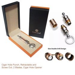 CL-K-1 Cigarloong Διπλός Πουροκόφτης Bullet Punch Ασημί - Χρυσός