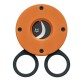 743-OR Fox Κόφτης πούρων Στρογγυλός από Ατσάλι Orange Cover