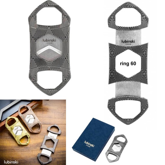 LB-30034-GunMetal Κόφτης πούρων Lubinski από Ανοξείδωτο Ατσάλι Γκρι R66