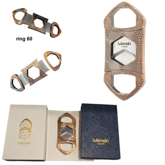 LB-30034-PinkGold Κόφτης πούρων Lubinski από Ανοξείδωτο Ατσάλι Ροζ Χρυσός R66