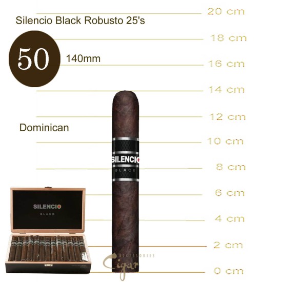 Silencio Black Robusto  25's