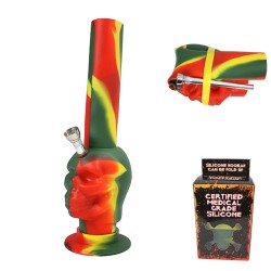 GB036 Silicone Bong 'Skull' Camouflage red