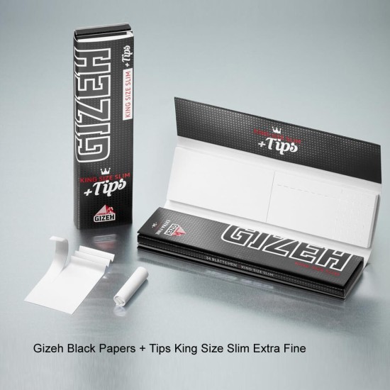 Gizeh Black KS Slim Extra Fine & Tips