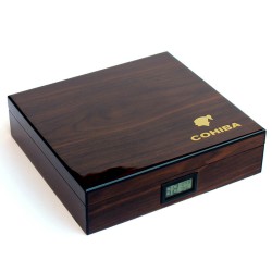 1487-W-COH  Υγραντήρας 25 πούρων Cohiba logo Καφέ