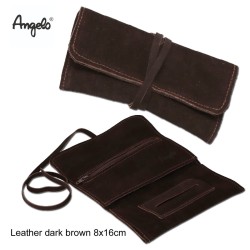 861700 Angelo Καστόρινη Καπνοθήκη Καφέ με Κορδόνι 16cm