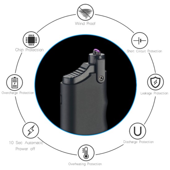 ARC-906-BL-BBQ single Black lighter /GG