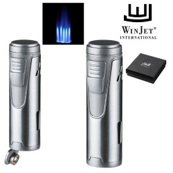 221034 Winjet Αναπτήρας Πούρου 5xJet Ασημί Με Punch 10mm