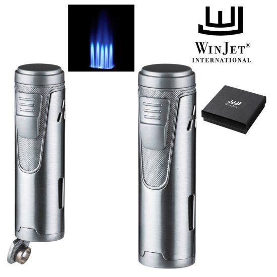 221034 Winjet Αναπτήρας Πούρου 5xJet Ασημί Με Punch 10mm