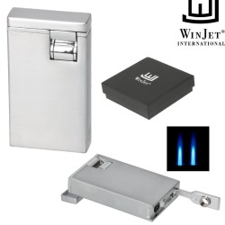 221074 Winjet Αναπτήρας Πούρου 2xJet Ασημί Με Punch 6mm