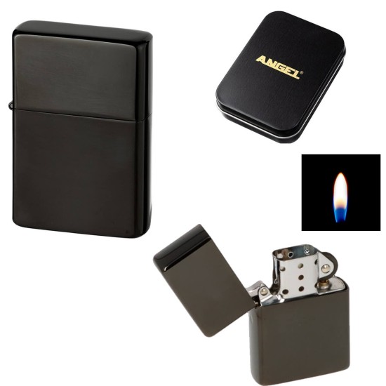 240011 Angel Αναπτήρας Μαύρος Τύπου Zippo