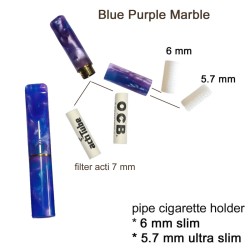 5.7-6mm GG Πίπα Τσιγάρου Μπλε-Μωβ Marble Slim-Ultra Slim