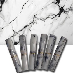 5.7-6mm GG Πίπα Τσιγάρου Λευκή-Μαυρη Marble Slim-Ultra Slim