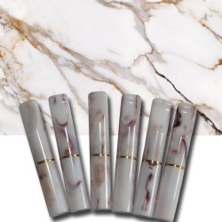 5.7-6mm GG Πίπα Τσιγάρου Λευκή-Καφέ Marble Slim-Ultra Slim