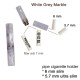 5.7-6mm GG Πίπα Τσιγάρου Λευκή-Γκρι Marble Slim-Ultra Slim