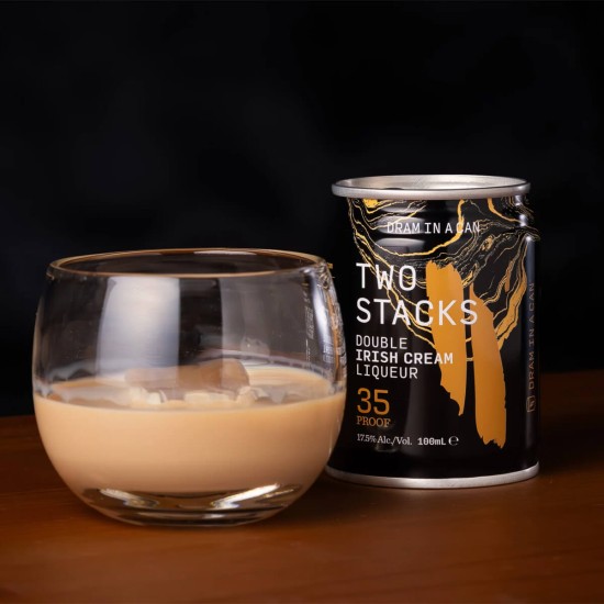 Two Stacks Dram In a Can Double Irish Cream Liquer Black 17.5% 100ml