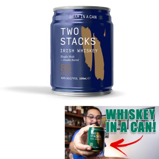 Two Stacks Dram In a Can Single Malt Double Barrel Blue 43% 100ml